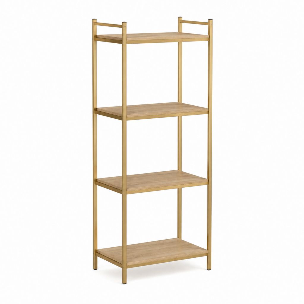 Bibliothèque étagère 4 niveaux en bambou naturel 60 x 30 x 140 cm