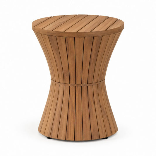 Table d'appoint de jardin ronde en bois massif d'acacia naturel Ø 50 cm x H 65 cm